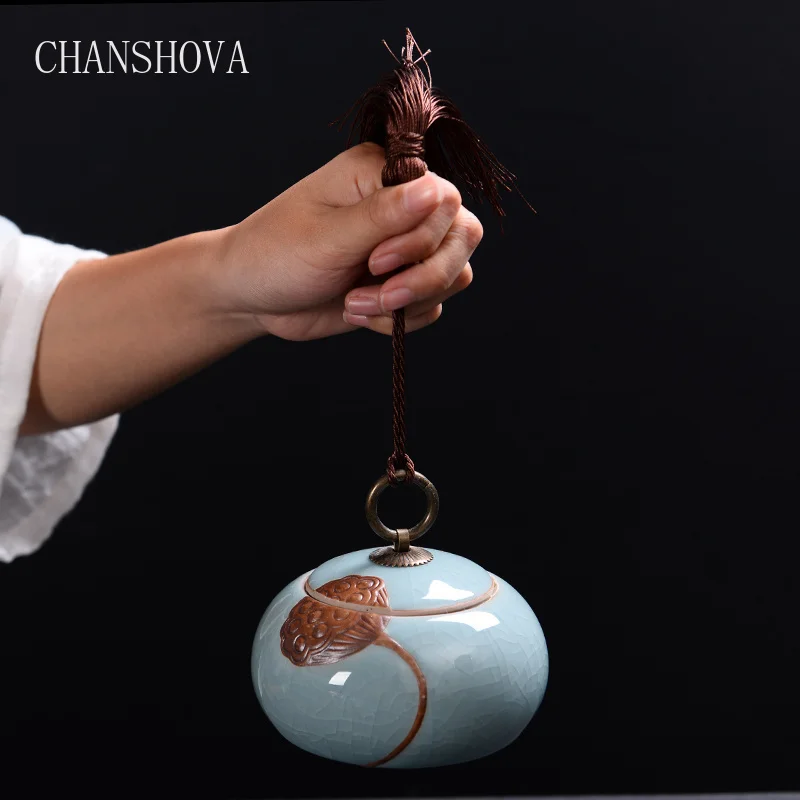 Керамическая чайная коробка CHANSHOVA герметичная влагостойкая в китайском стиле с
