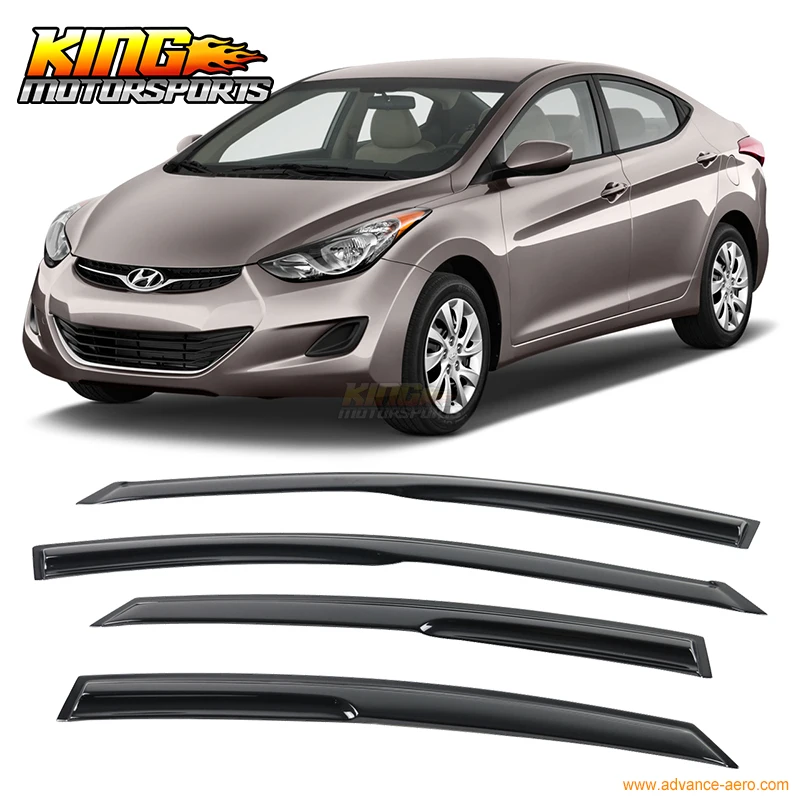 

Fit For 2011-2016 Hyundai Elantra Mugen Style Window Visors Smoke/Tinted Acrylic Global Free Shipping Worldwide