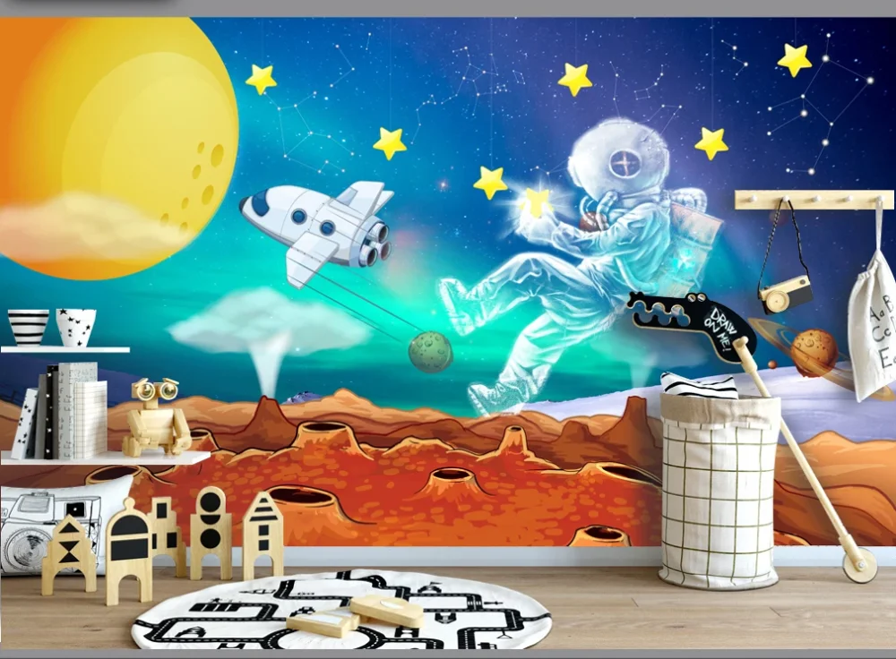 Пользовательские 3D фотообои Фреска Фэнтези Космос астронавт фон стены Детская