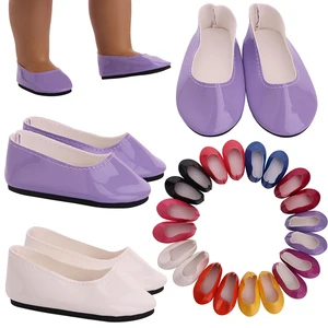 Обувь Luckdoll Bright кожаная кукла, купите 4 шт., бесплатная доставка, для американских игрушек для девочек 18 дюймов, 43 см, Одежда для кукол для новорожденных, наше поколение