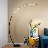 nordic modern arc led floor lamp dimmable and colorful control black and white art deco lighting for living room and bedroom