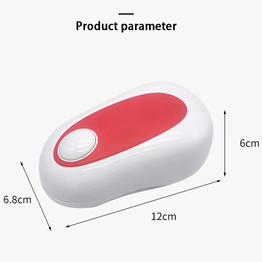 

Electric opener kitchen accessories Mini restaurant opener Automatic hands-free opener smooth edge wear-resistant round Red