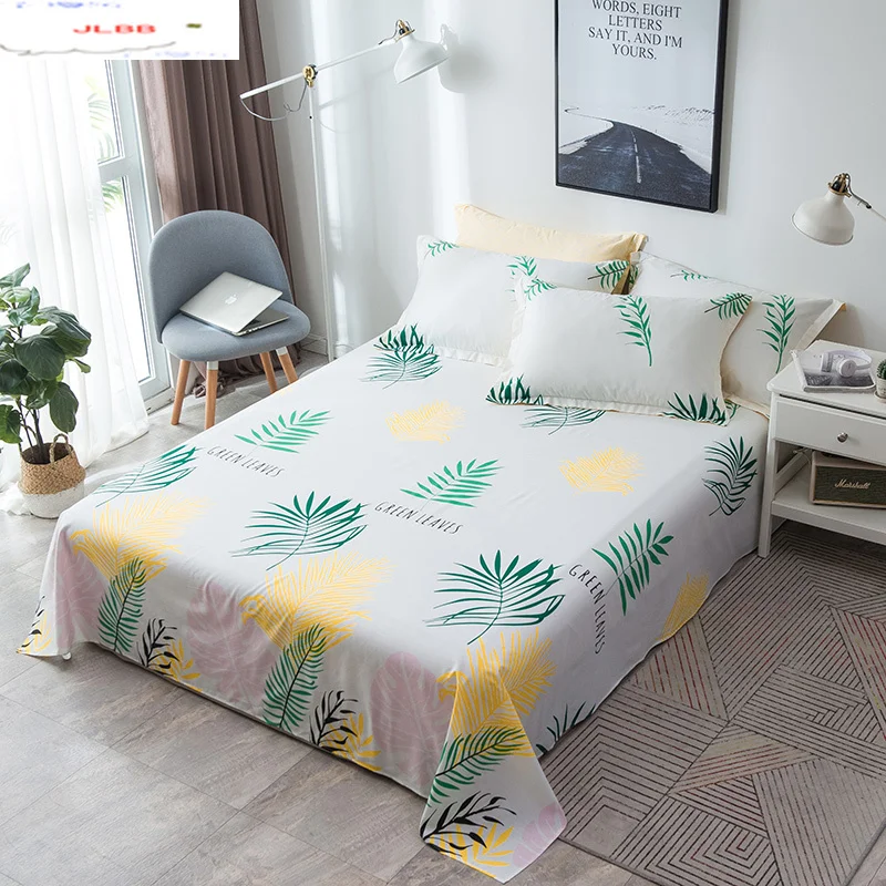 

Leaves Single Bedding Set Qulit Cover Pillowcases white Home Textile cama Bed Set twin Queen King Size yellow duvet cover sets