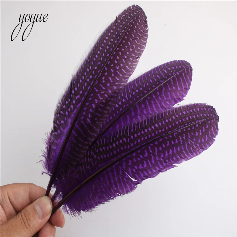 Purple 20 штук 15-20 см красивые натуральные перламутровые куриные Пятнистые Перья DIY ремесла одежда украшения перо фазана - Цвет: Purple