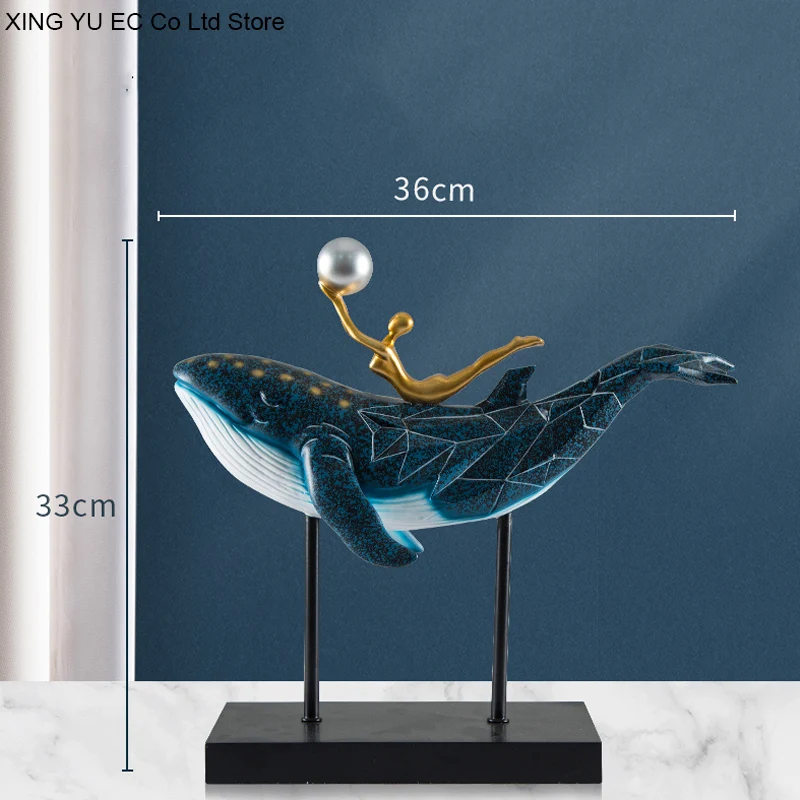 

Modern Home Decoration Whale Decoration Creative Abstract Character Desktop Decoration Resin Animal Living Room Furnishings
