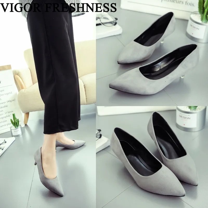 VIGOR FRESHNESS Women Spring Pumps Low Heels Stiletto Shoes Woman Autumn 4CM Ladies Dress Office Work Party WY456 | Обувь