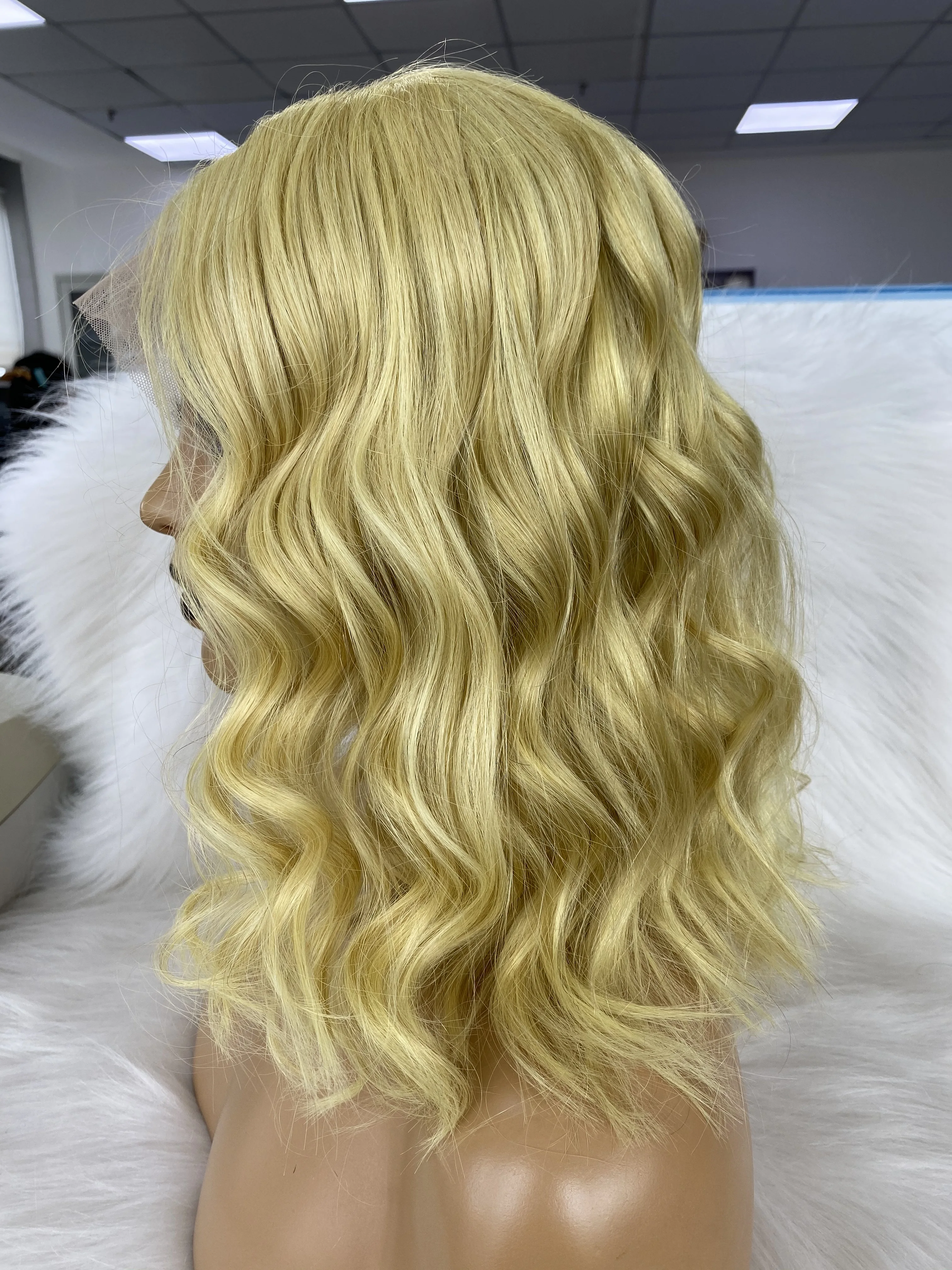 

European Hair Dusty Blue Color 13x4 Bob lace front wig remy hair transparent lace free shipping overnight