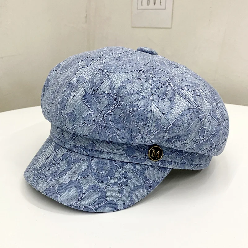 

New spring and fall star anise hat casual versatile vintage lace berets