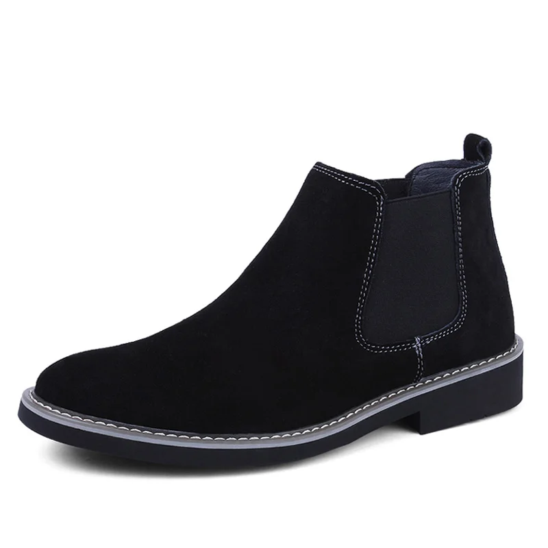 JUNJARM/ботинки челси для мужчин из коровьей замши сезон осень-зима модные мужские