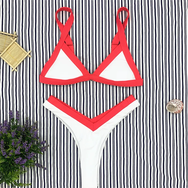 Сексуальный бикини из двух частей футболка купальник много цветов на выбор