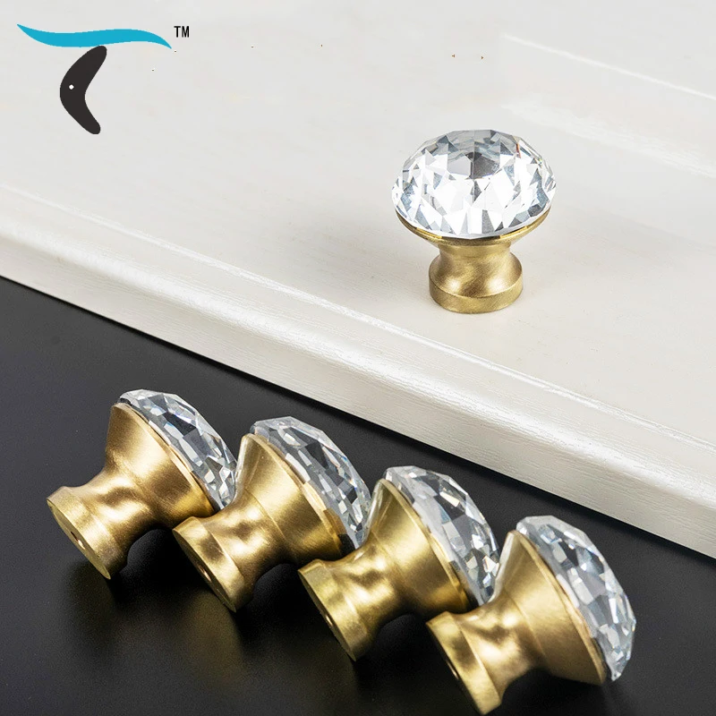 Качественные ручки из хрусталя и латуни K9 ручка для ящика шкафа кухонного