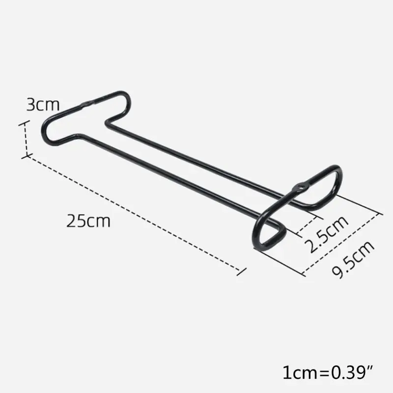 

Single Row Suspension Hanging Wine Glass Holder Inverted Shelf Under Mounted on Cabinet Glass Storage Metal Hanger for Bar Drop