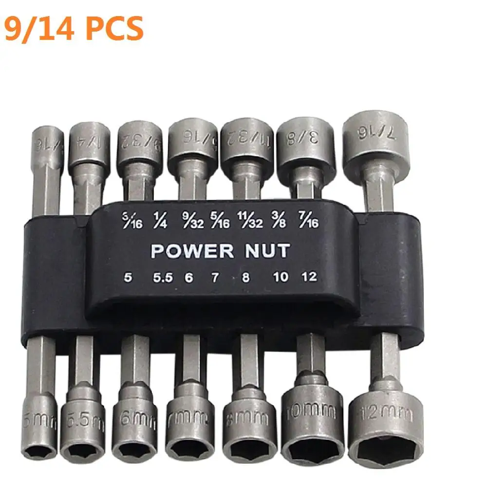 9/14 шт/набор магнитных Шестигранная рукава для шлица звездочка Набор торцевых