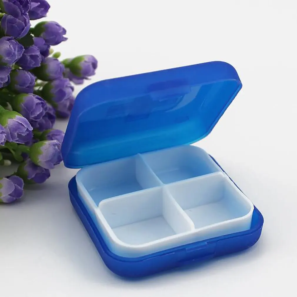 

Multifunctional 4 Grids Pill Box Portable Travel Vitamin Case Storage Organizer Compartment Pills Container Storage Box