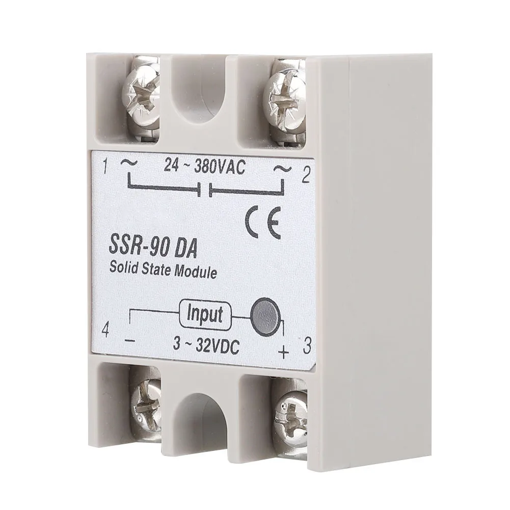 SSR-90DA 90A твердотельный релейный модуль SSR DC-AC вход 3-32 В постоянного тока без