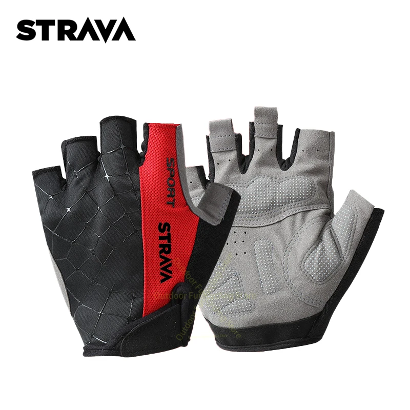 

Strava Cycling Gloves Men Breathable Cycling Equipment Motorcycle Gloves Bike Glove Stretch Anti Slip Cycling Gloves Fingerless