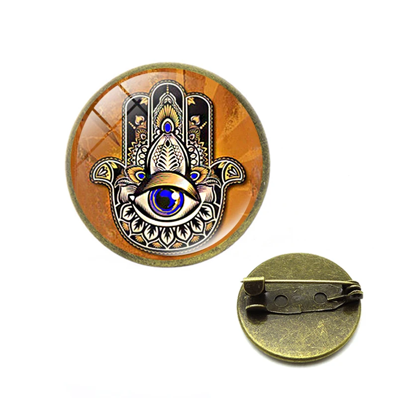 Счастливый глаз Кристалл хамса руки Броши сглаза Фатима булавки для женщин