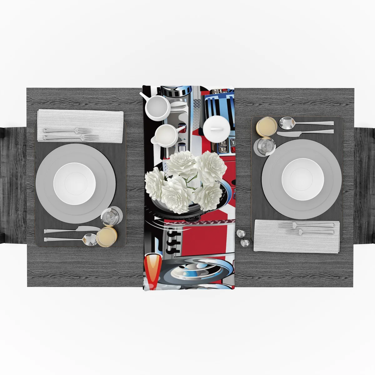 Настольные бегуны пожарная машина мультфильм современный стол кровать бегун