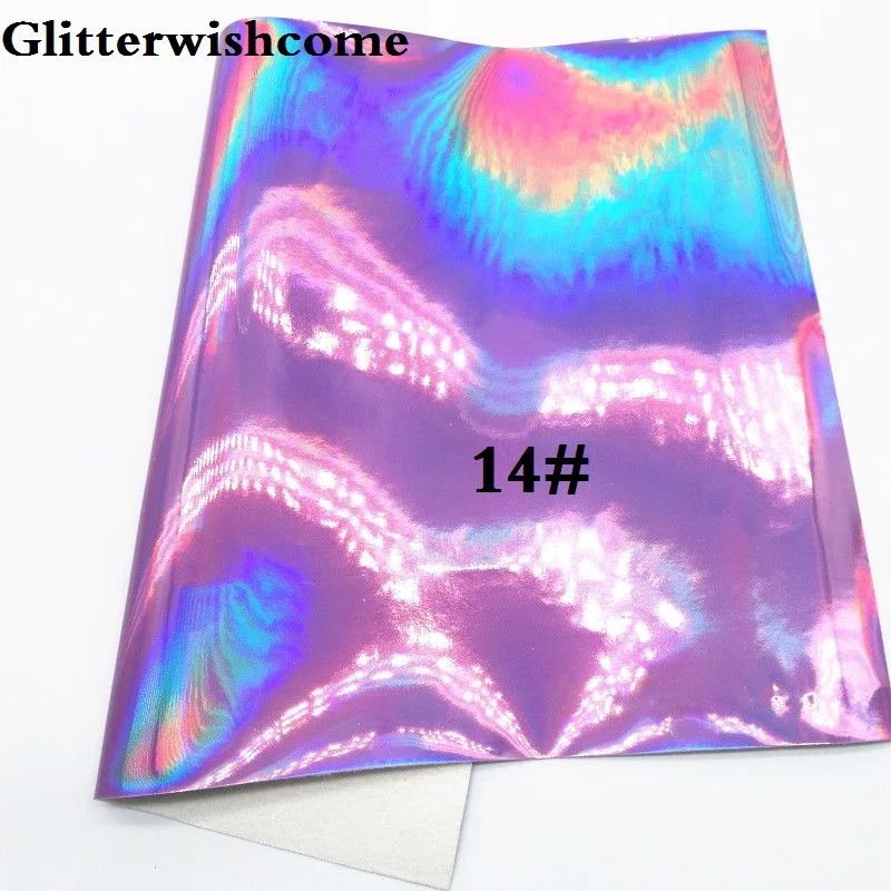14 Glitterwishcome 21X29 см A4 размер винил для бантов Cuero Sintetico гладкая Переливающаяся кожа Fabirc винил для бантов, GM017A - Цвет: 14