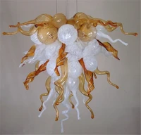 modern amber and white mini blown glass chandelier lighting bedroom lamp