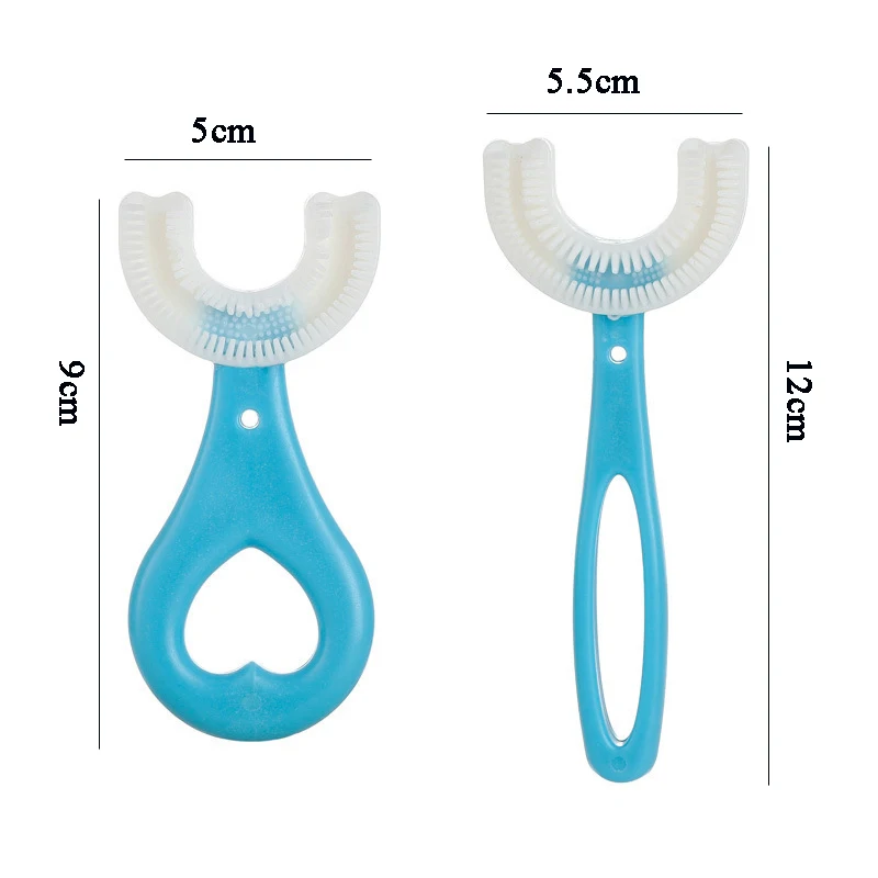 Cepillo de dientes en forma de U para ni&ntilde;os, mordedor de silicona suave para beb&eacute;s de 2 a 12 a&ntilde;os, 360 grados, cuidado bucal-4