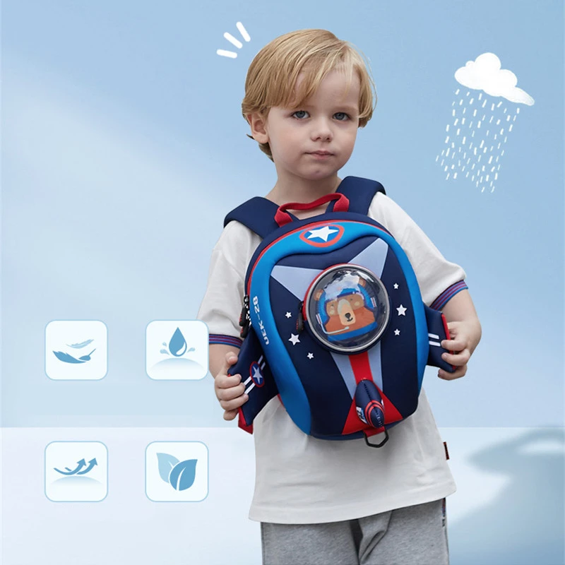 Toddler Backpack with Safety Harness Leash Kids Rocket Backpack for Boys Girls,Waterproof School Bag for Preschool Kindergarten