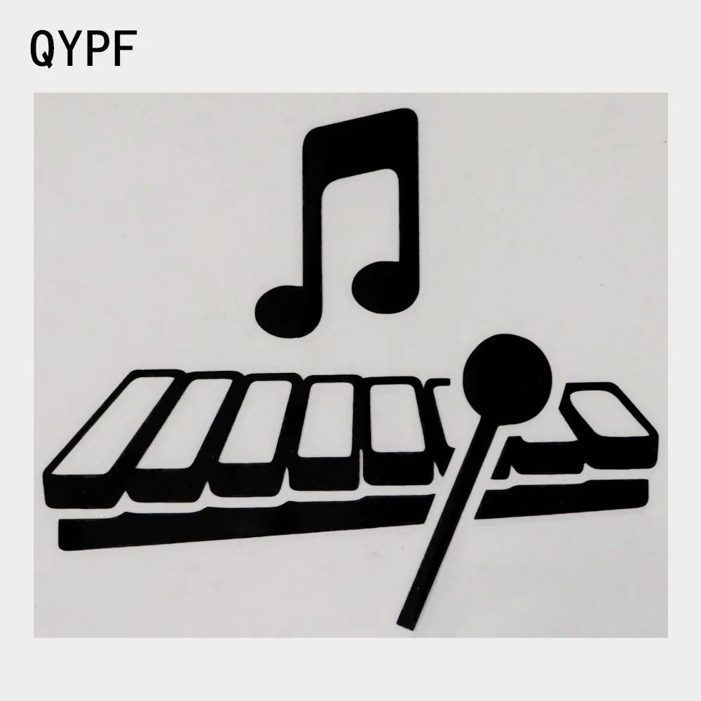 

QYPF 12,8 см × 10,9 см переводная наклейка перкуссионный инструмент Примечания виниловая Автомобильная наклейка черный/серебристый 2A-0248