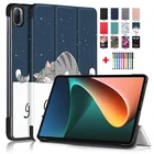 Чехол для планшета MiPad 5 Pro, чехол для Xiaomi Mi Pad5 Pro, 11 дюймов, кожаный, тройное сложение, Caqa для Xiaomi Pad 5, чехол 2021 + ручка