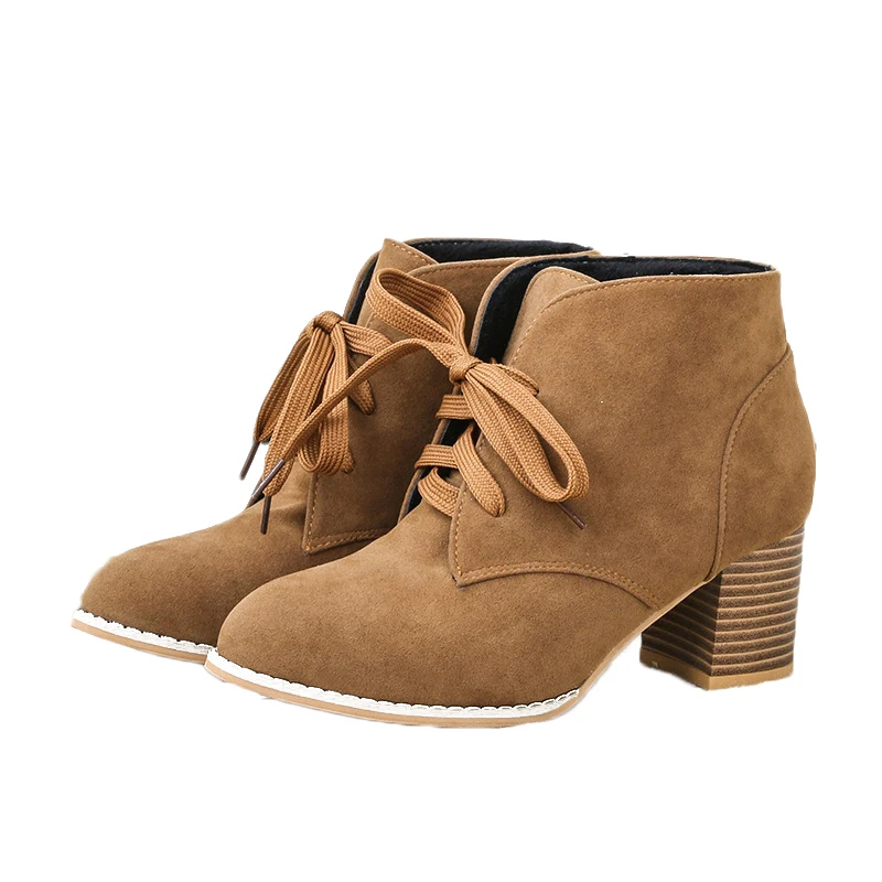 Большие размеры 35 43 зимние повседневные женские ботинки Теплые ботильоны на