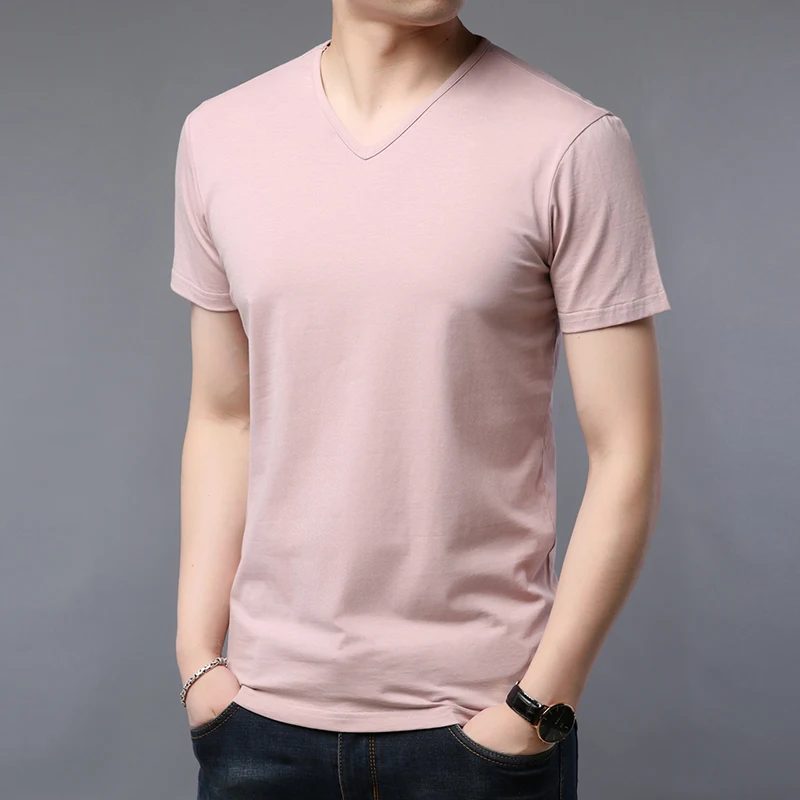 

2022 new Summer men V-neck cotton short-sleeved T shirt zde3130