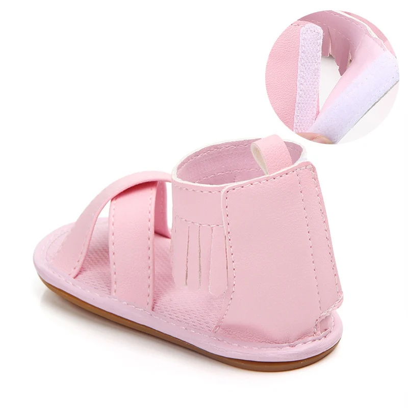 Детские сандалии из искусственной кожи с кисточками Обувь для новорожденных