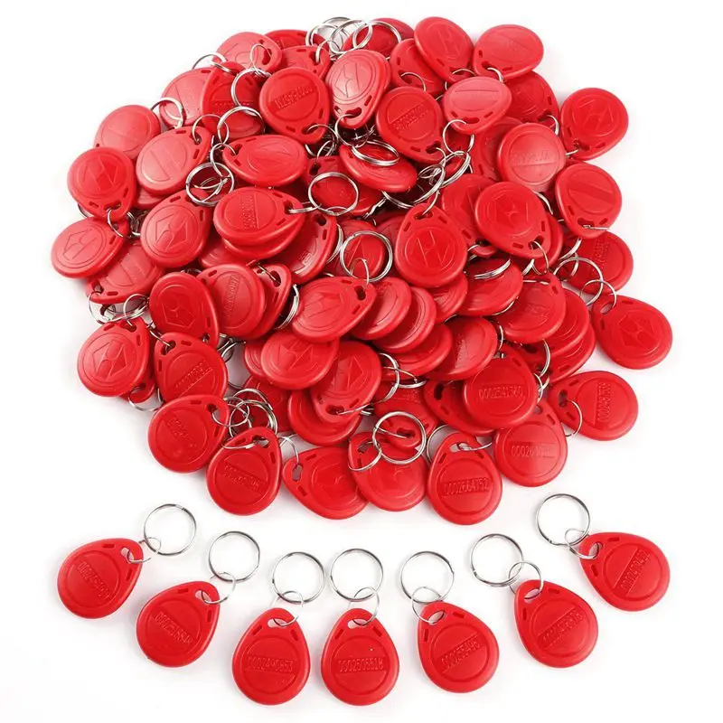 

Retail 100pcs Cle ID RFID Remote Control Identification Card Door System Entry Access Tag Badge token lock 125KHZ Red