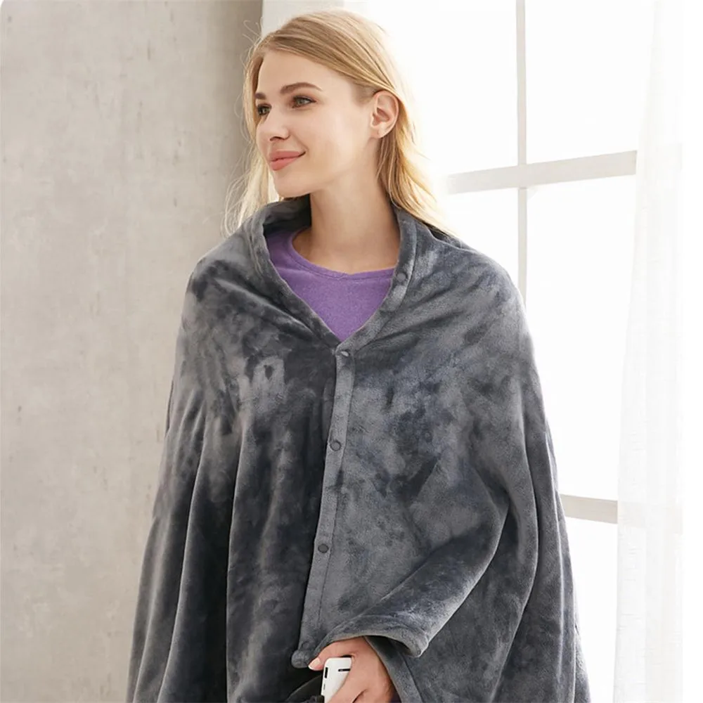 Usb Heated Warm Shawl Electric Heating Plush Throw Blanket Cape Lap Coral Flannel | Дом и сад