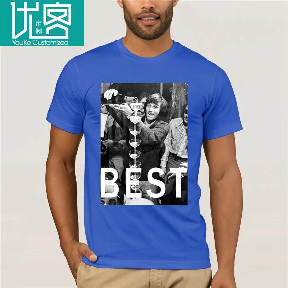 Футболка cotone fiammato Scollo ampio a taglio vivo-GEORGE BEST leggenda manch | Мужская одежда
