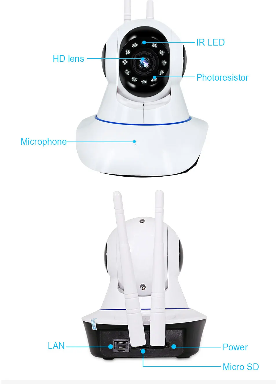 Yoosee APP 2MP HD 1080P PTZ Wifi IP Камера IR-Cut ночное видение двухстороннее аудио CCTV видеонаблюдение Smart 720P IP камера SD карта просмотра