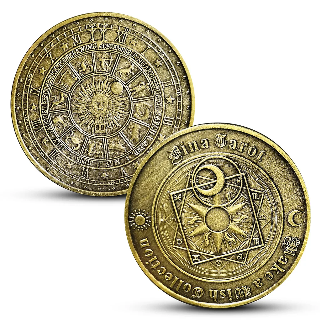 

1pc Commemorative Coin Tarot Divination Collection Arts Hobby Souvenir