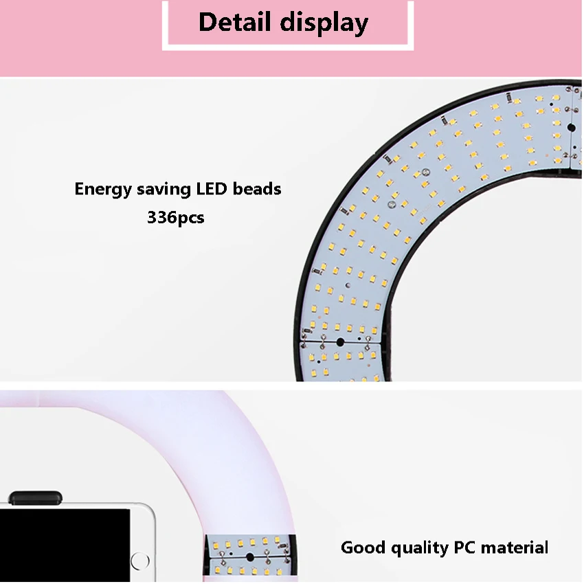 Светодиодный кольцевой светильник 14 дюймов лампа с держателем для телефона