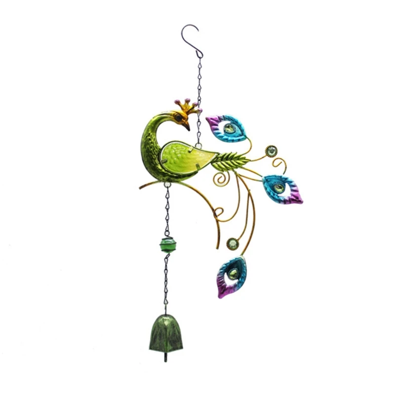 

Creative Peacock Wind Chimes 19 Inch Metal Art Hanging Bells Ornaments for Garden Patio Door Wall Home Decoration