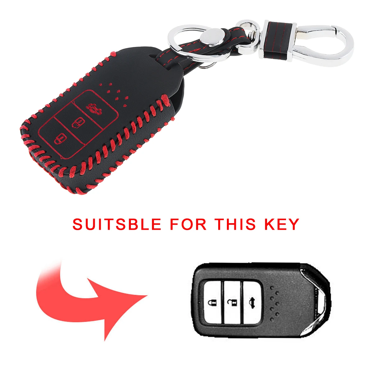 Кожаный защитный чехол для ключей ручной работы с подвесной пряжкой Honda Vezel City Civic