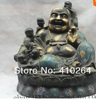 11 &quotстаринная китайская бронза 24 к позолоченная перегородчатая счастливый смех