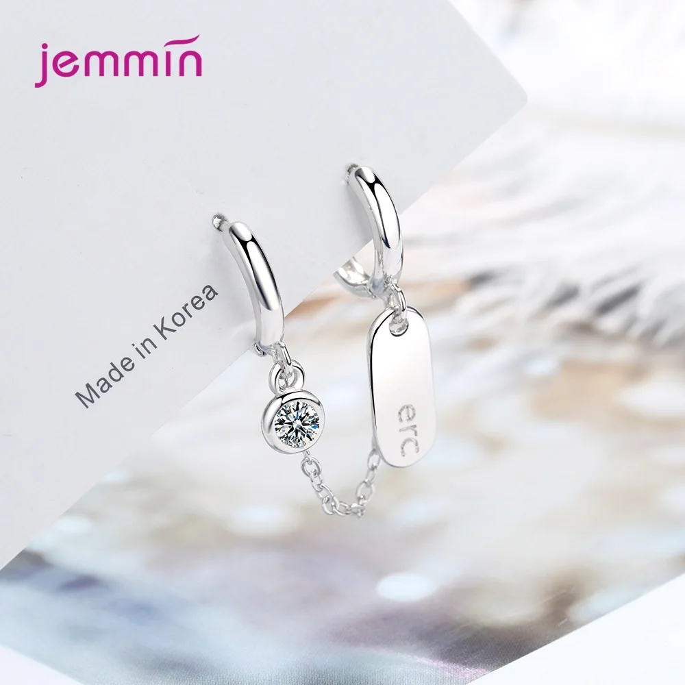 Серьги-кольца для ушей из серебра 925 пробы, модные, панковского стиля, 1 шт., для женщин, с двойным проколом уха, горячая распродажа, с кубическим цирконием.