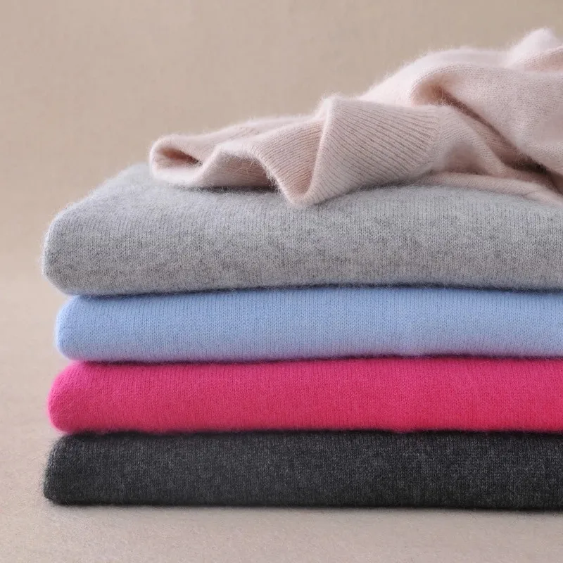 

Women Cashmere 2020 New Autumn Winter Vintage Half Turtleneck Sweaters Plus Size Loose Wool Knitted Pullovers Female Knitwear11