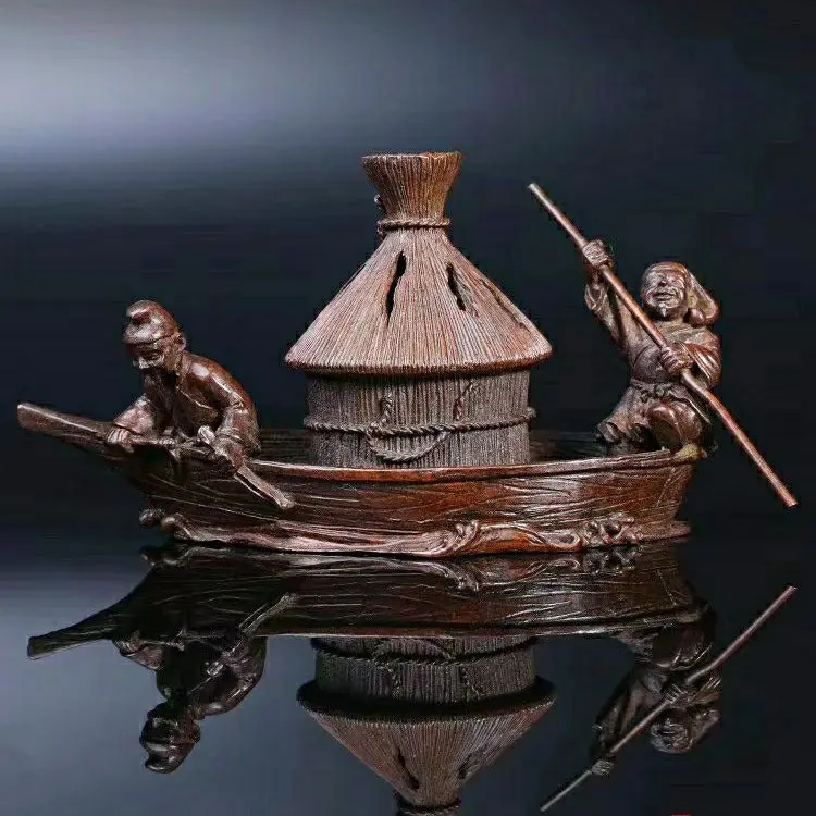 

Exquisite red copper tower back flow incense ornament