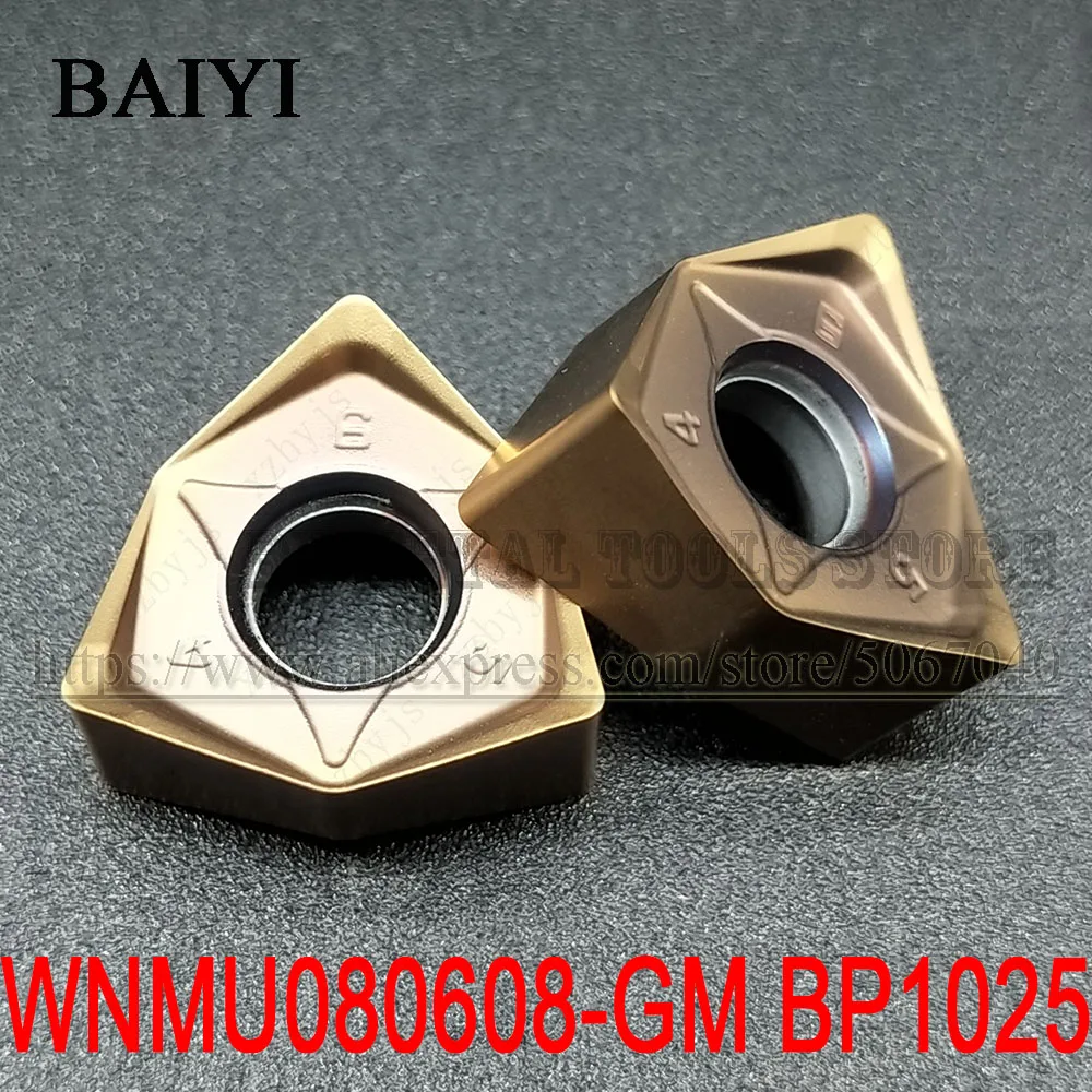 

WNMU080608-GM BP1025 WNMU080608 GM carbide Milling Insert double-sided fast feed flat milling cutter for MFWN90 milling tools
