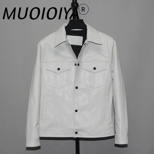 

Куртка мужская из натуральной воловьей кожи, Стильная джинсовая одежда с короткими лацканами, повседневное осеннее пальто, LXR694