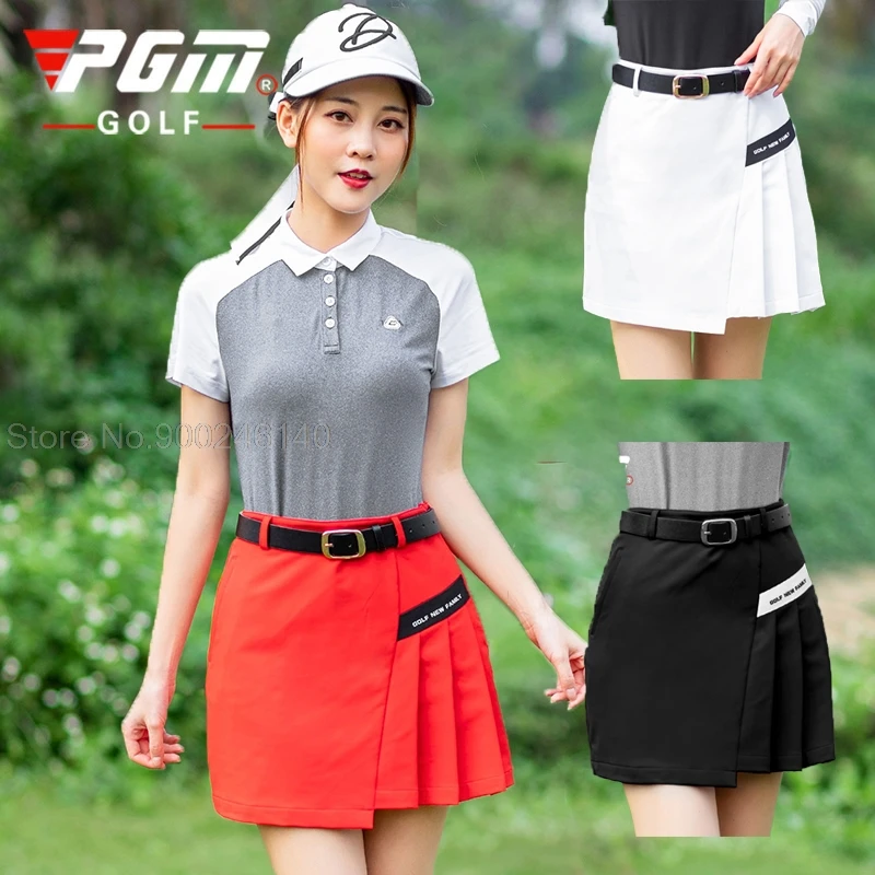 Pgm Women's Golf Skirt Summer Leisure Athletic Sports Short Skirt for Ladies Pleated Tennis Mini Skirt Safety Fold Dress 골프웨어