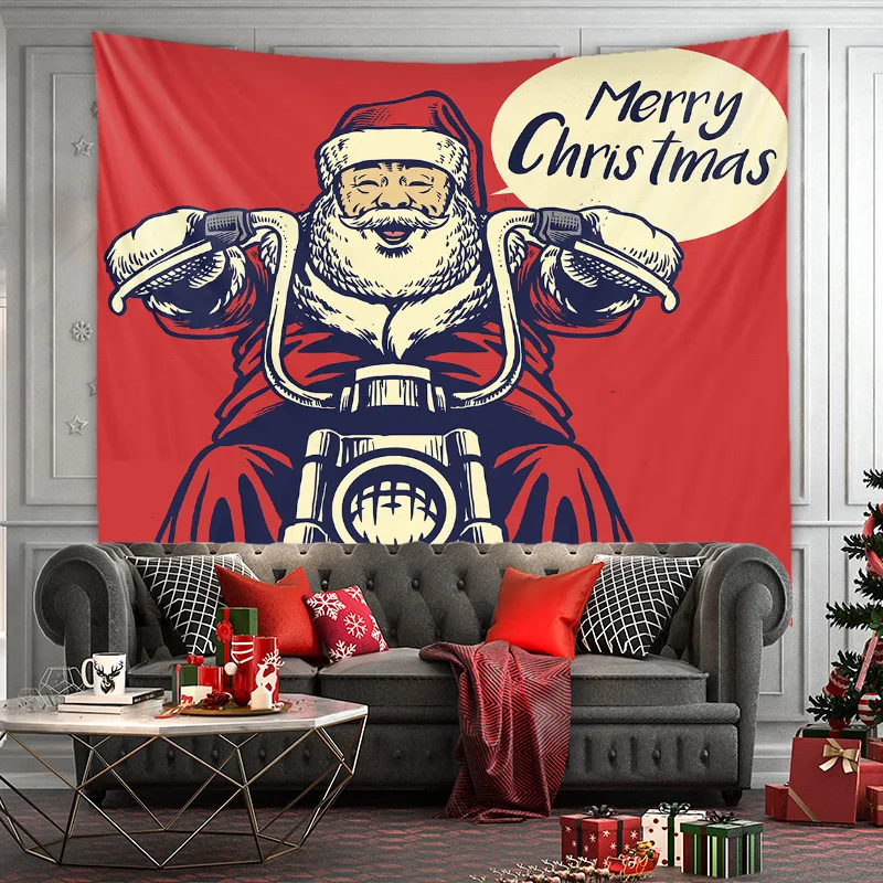 

Рождественские подарки, Декор, 3D печать, Санта-Клаус, мотоцикл, настенный гобелен, спальня, эстетика, на заказ, настенный, милый, красный, роск...