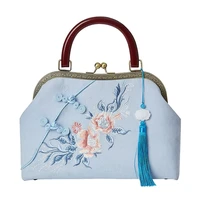 embroidery chic lady vintage bag fringe bags shell lock wood hand women bag shoulder crossbody bags 2021 new womens handbags