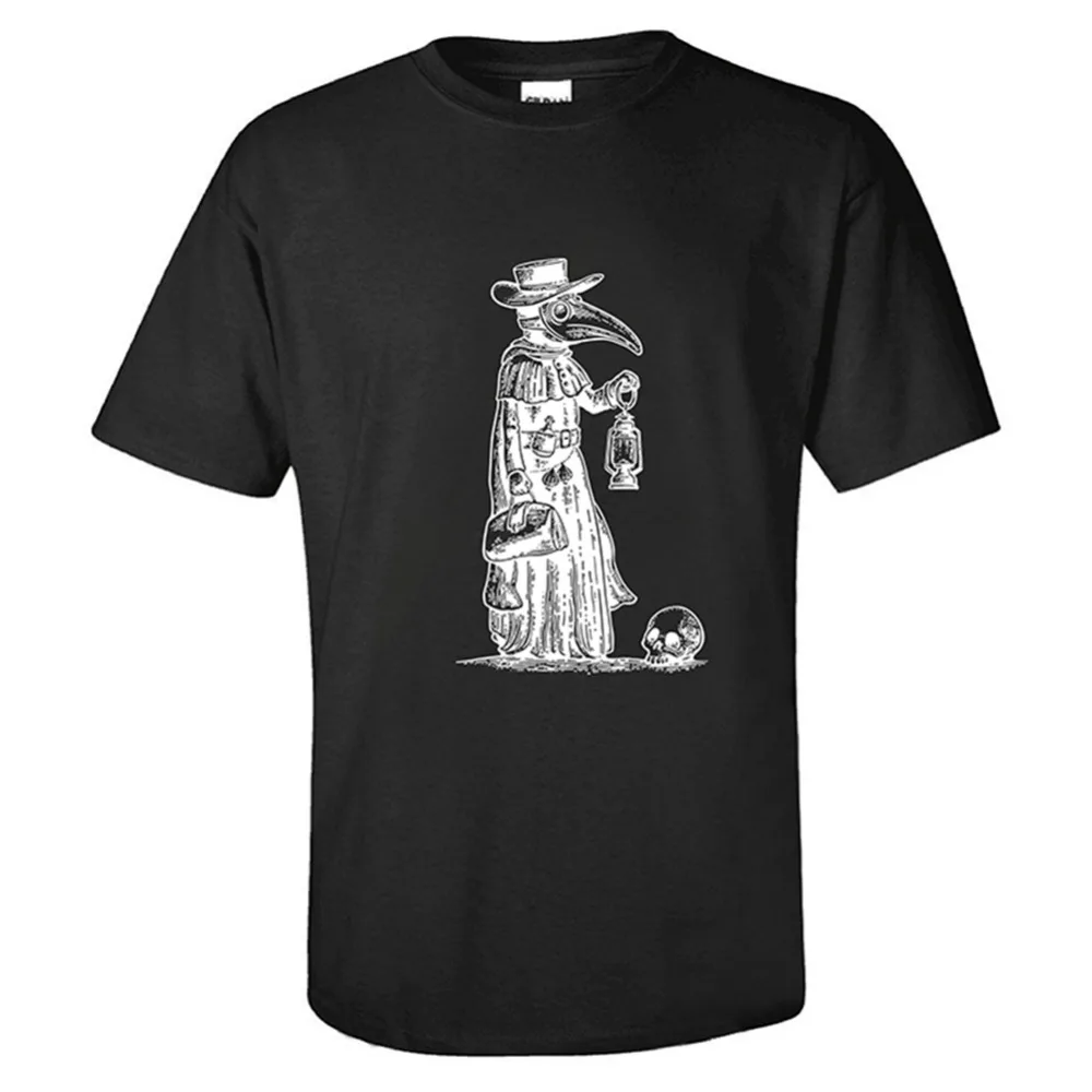 Рубашка с коротким рукавом и 3D-принтом Чумного доктора летняя хлопковая рубашка