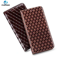 Diamond Pattern Genuine Leather Case For XiaoMi Poco X3 GT M3 Pro Leather Flip Cover